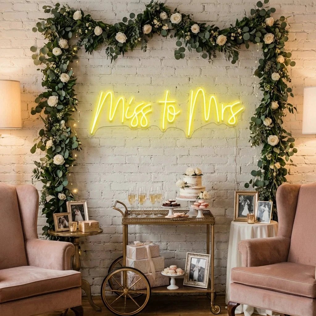 Miss To Mrs Led Neon Sign Light