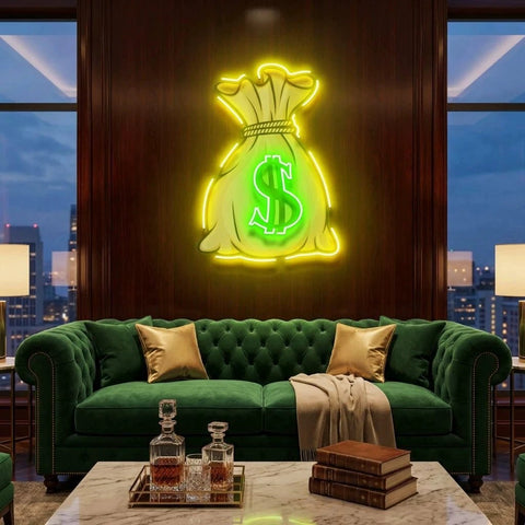 Cash Bag Artwork Led Neon Sign Light