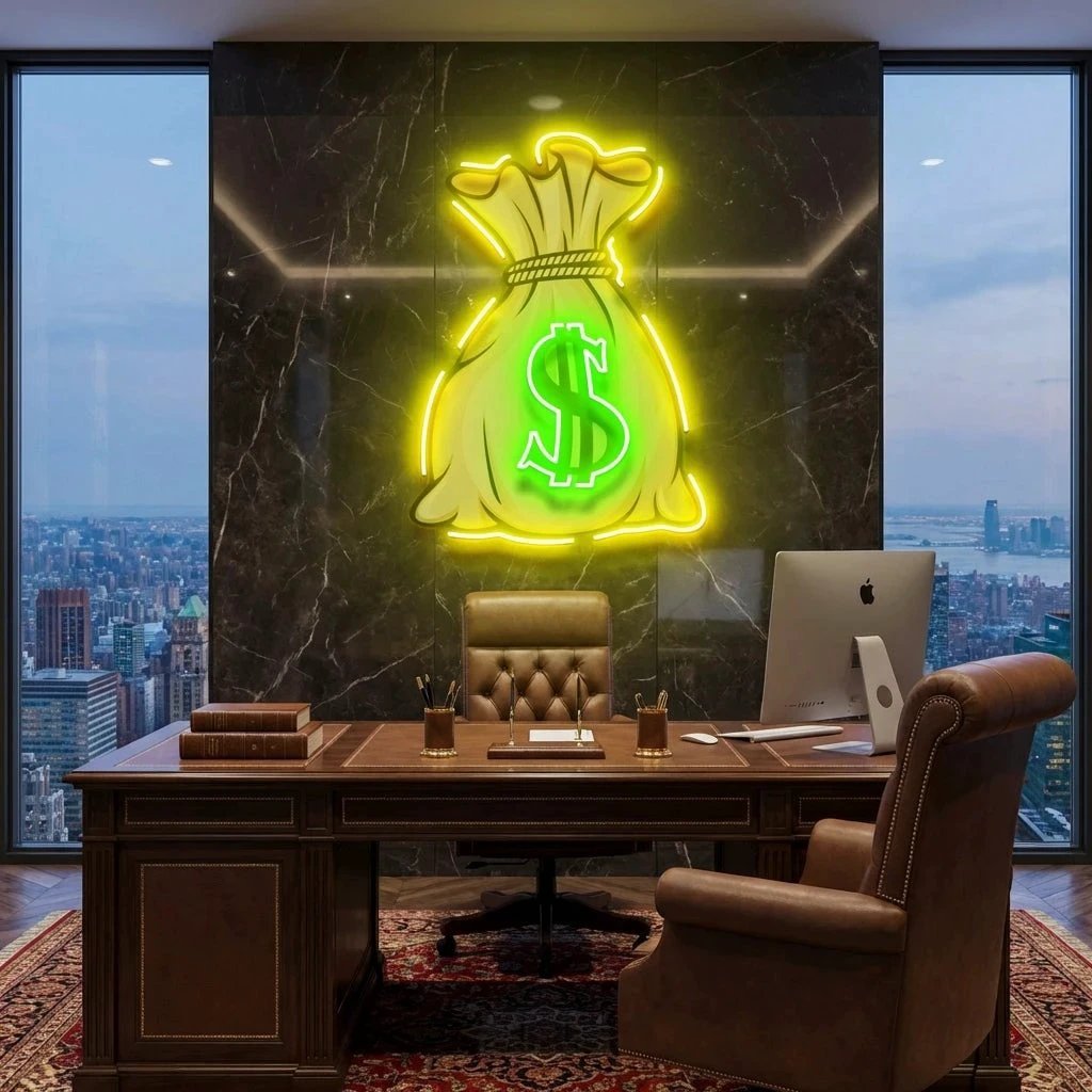 Cash Bag Artwork Led Neon Sign Light