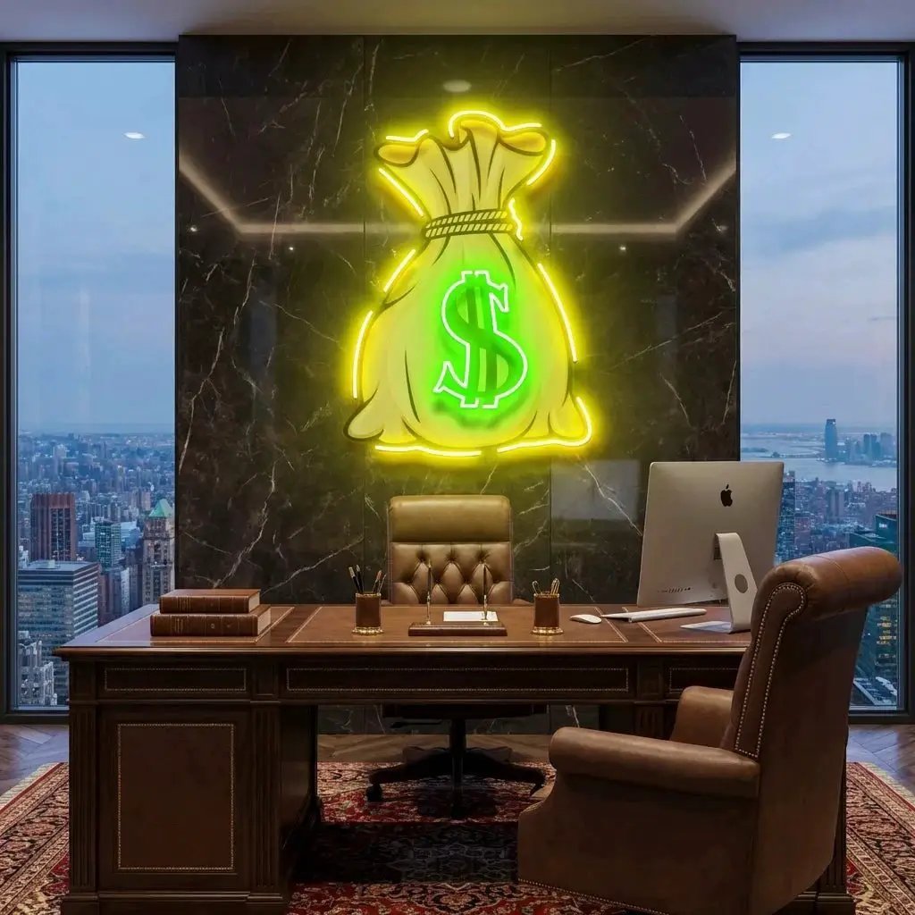 Cash Bag Artwork Led Neon Sign Light