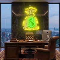 Cash Bag Artwork Led Neon Sign Light