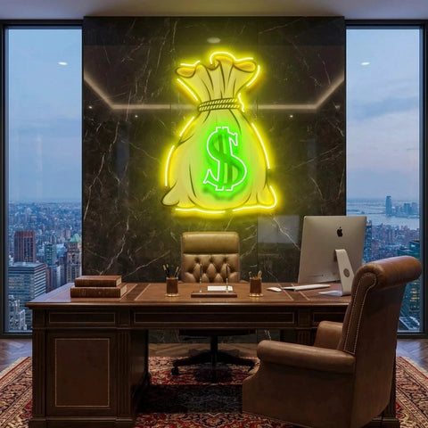 Cash Bag Artwork Led Neon Sign Light