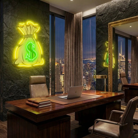 Cash Bag Artwork Led Neon Sign Light