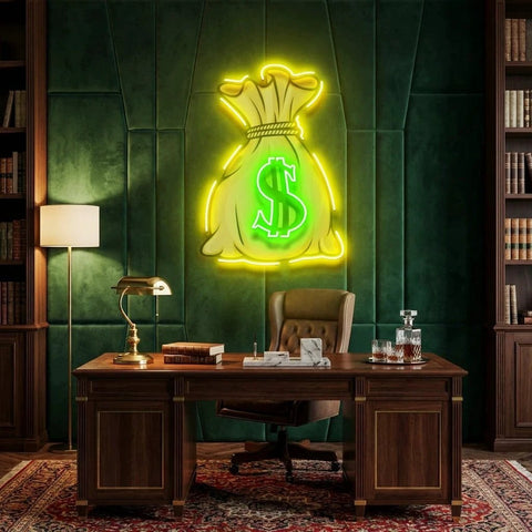 Cash Bag Artwork Led Neon Sign Light