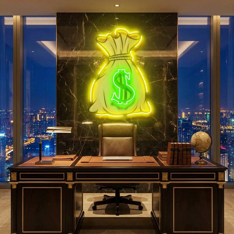 Cash Bag Artwork Led Neon Sign Light