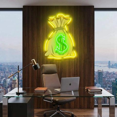 Cash Bag Artwork Led Neon Sign Light