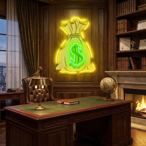 Cash Bag Artwork Led Neon Sign Light