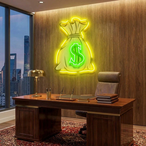 Cash Bag Artwork Led Neon Sign Light