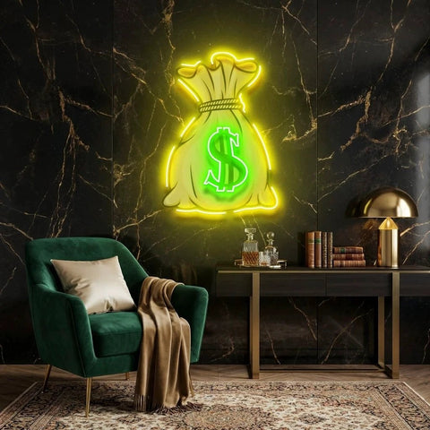 Cash Bag Artwork Led Neon Sign Light