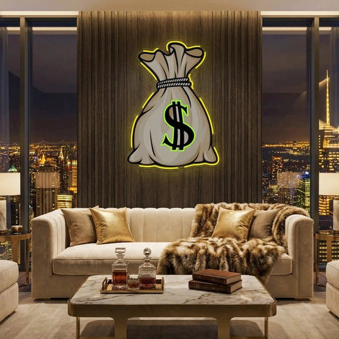 Cash Bag Artwork Led Neon Sign Light