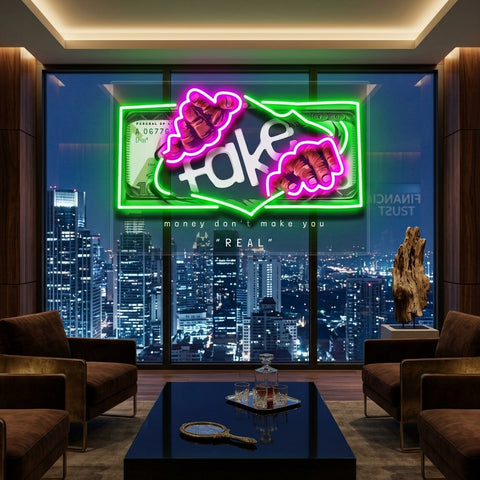 Money Don't Real LED Neon Sign Light Pop Art