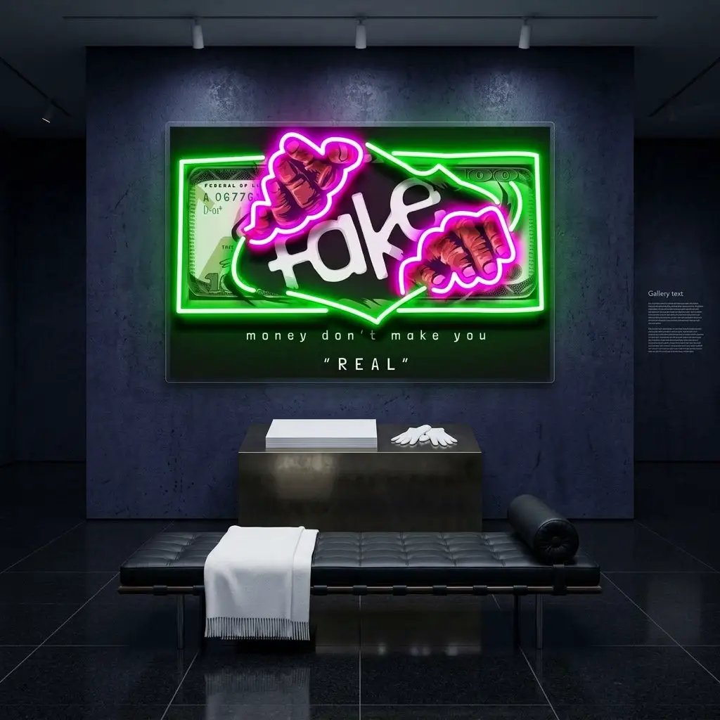 Money Don't Real LED Neon Sign Light Pop Art