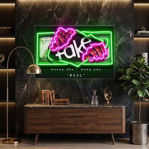 Money Don't Real LED Neon Sign Light Pop Art