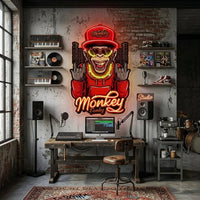 Monkey Gold Chain LED Neon Sign Light Pop Art