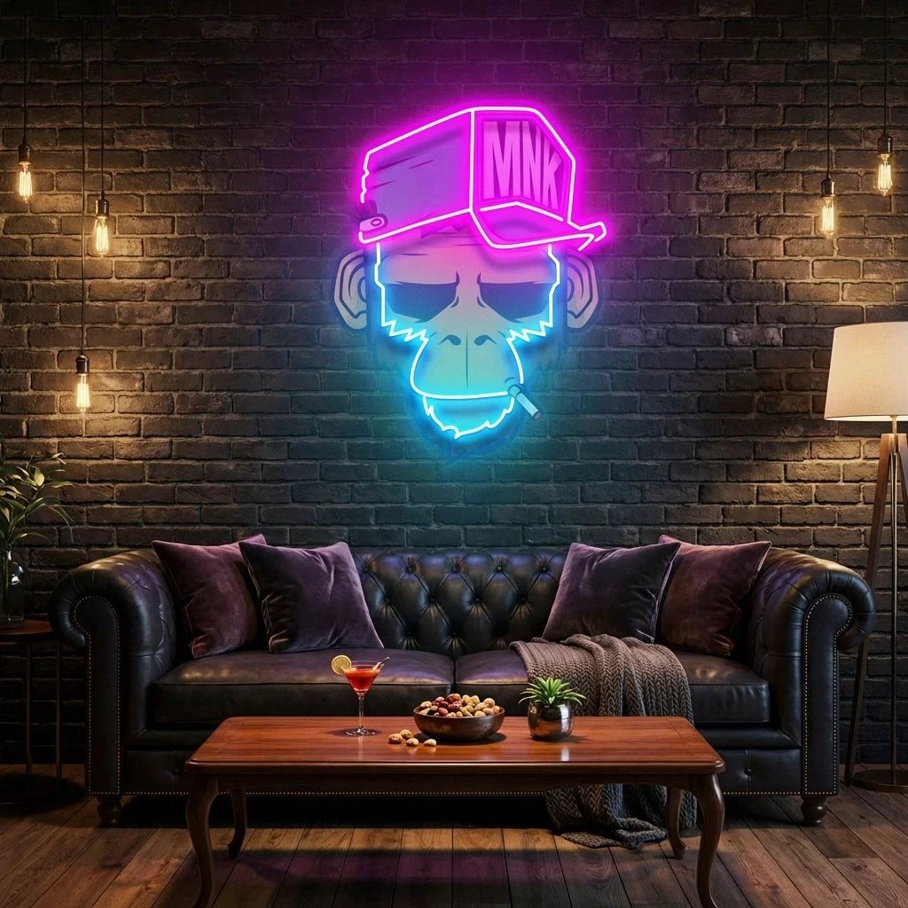Monkey Smoke Artwork Led Neon Sign Light