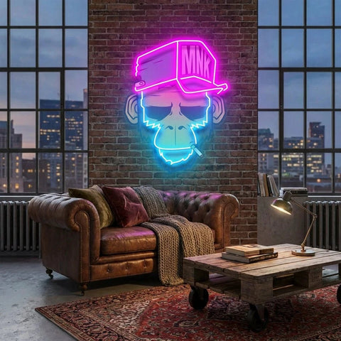 Monkey Smoke Artwork Led Neon Sign Light