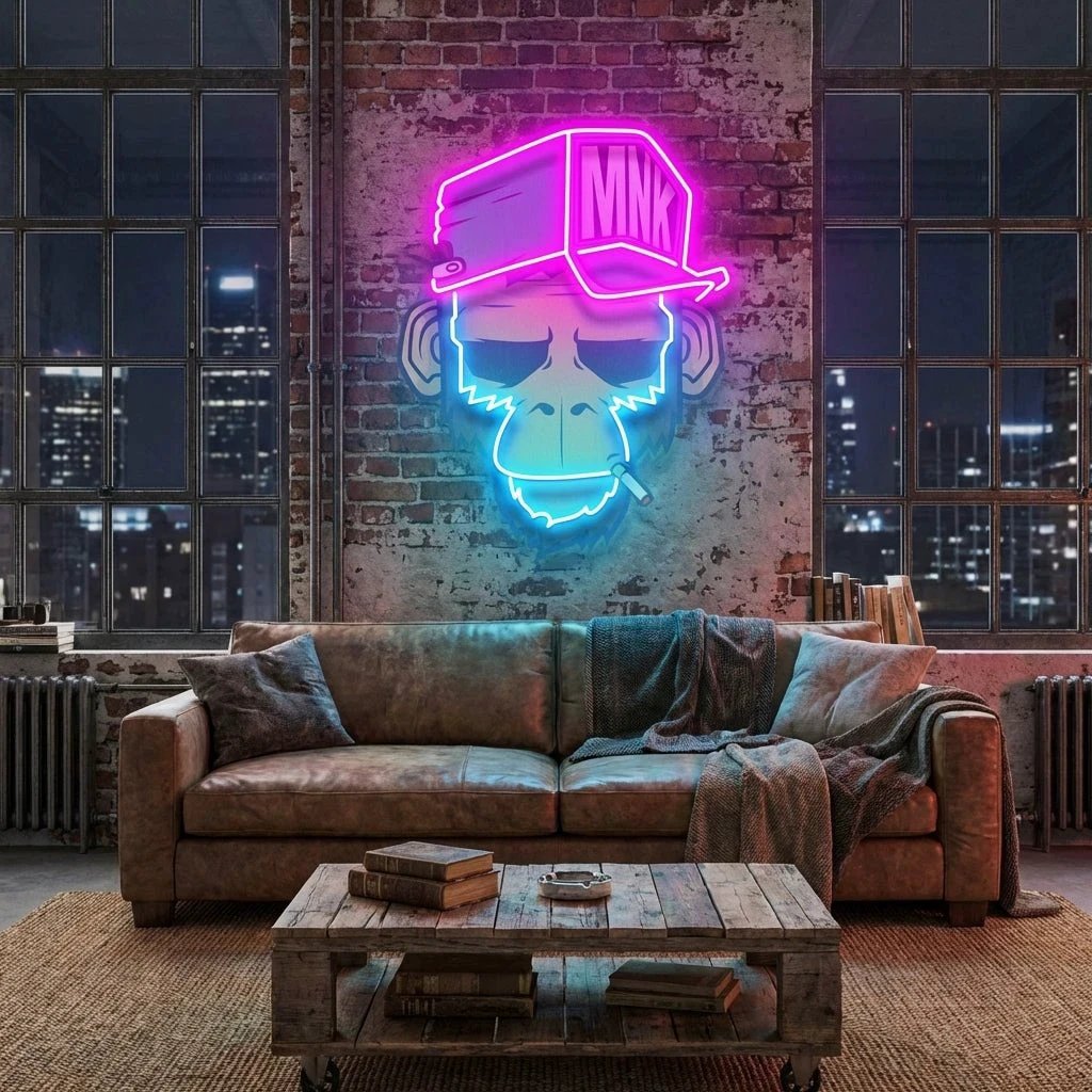 Monkey Smoke Artwork Led Neon Sign Light