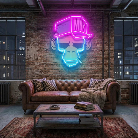 Monkey Smoke Artwork Led Neon Sign Light