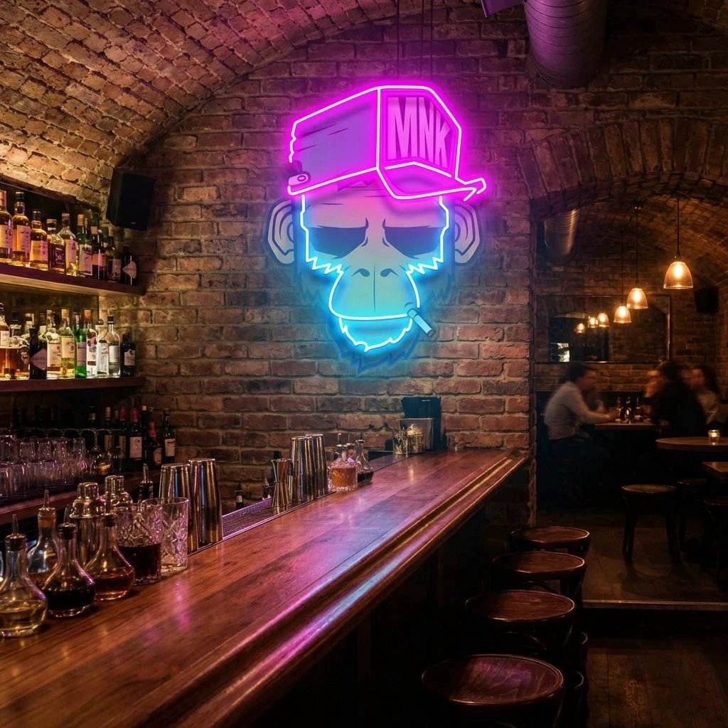 Monkey Smoke Artwork Led Neon Sign Light
