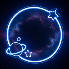 Planet Mirror Neon Sign for Kids Room Locker Room Bedroom Decor