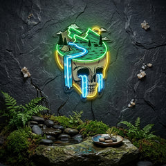 Mountain View Skull LED Neon Sign Light Pop Art