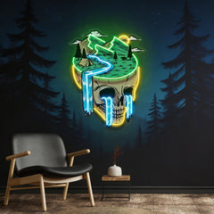 Mountain View Skull LED Neon Sign Light Pop Art