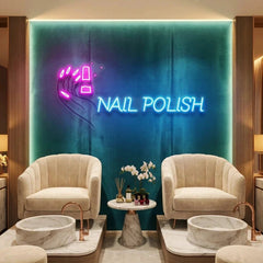 Hands Nail Polish Artwork Led Neon Sign Light, Nail Salon Decoration