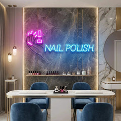 Hands Nail Polish Artwork Led Neon Sign Light, Nail Salon Decoration