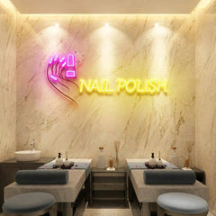 Hands Nail Polish Artwork Led Neon Sign Light, Nail Salon Decoration
