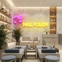 Hands Nail Polish Artwork Led Neon Sign Light, Nail Salon Decoration