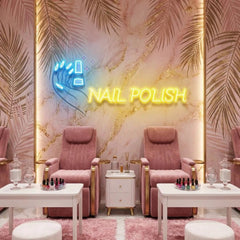 Hands Nail Polish Artwork Led Neon Sign Light, Nail Salon Decoration