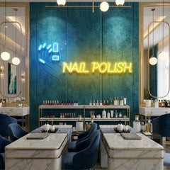 Hands Nail Polish Artwork Led Neon Sign Light, Nail Salon Decoration