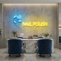 Hands Nail Polish Artwork Led Neon Sign Light, Nail Salon Decoration