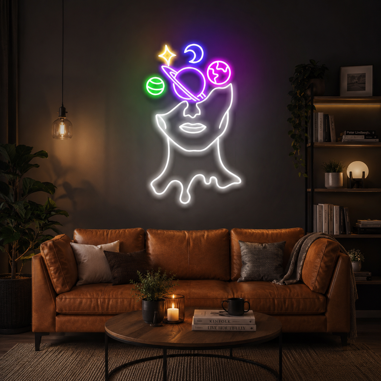 Galaxy Brain Led Neon Sign Light