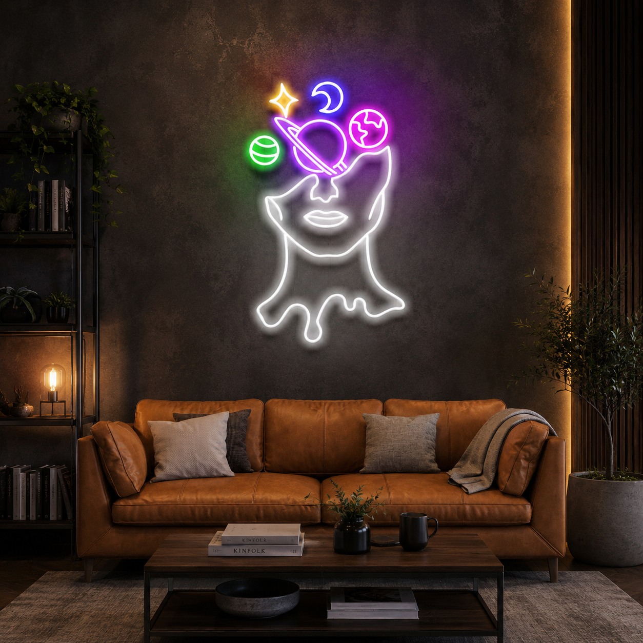 Galaxy Brain Led Neon Sign Light