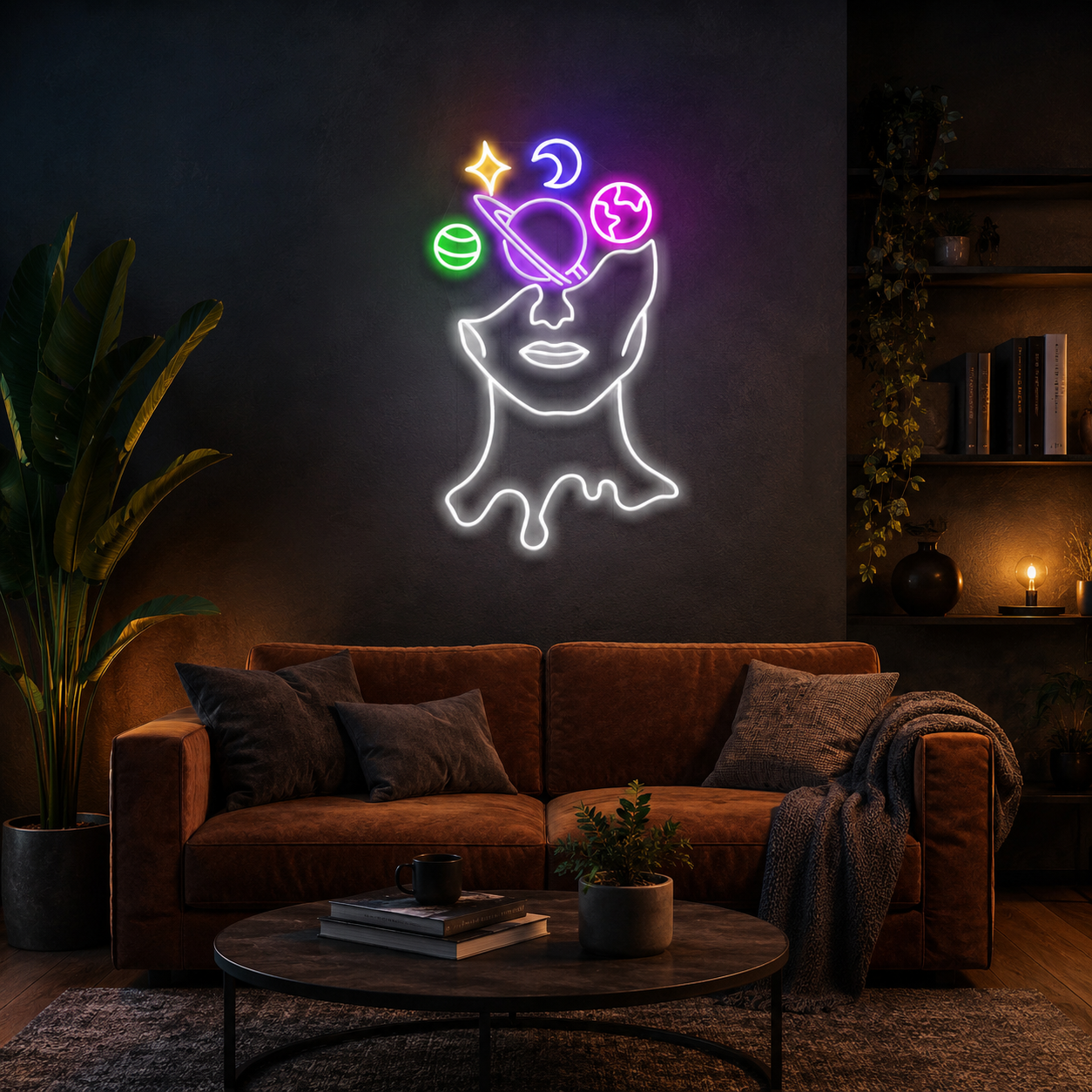 Galaxy Brain Led Neon Sign Light