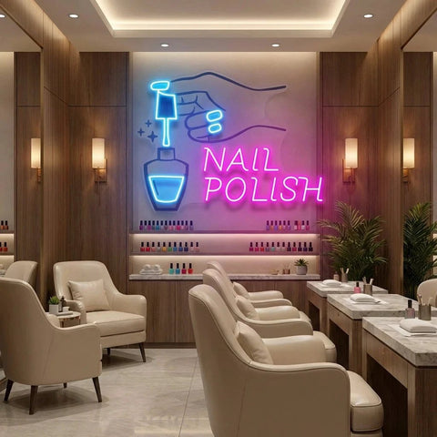 Nail Polish 1 Artwork Led Neon Sign Light, Nail Salon Decoration