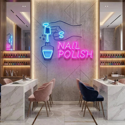 Nail Polish 1 Artwork Led Neon Sign Light, Nail Salon Decoration