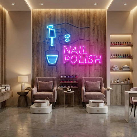 Nail Polish 1 Artwork Led Neon Sign Light, Nail Salon Decoration