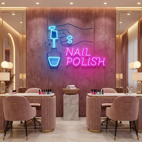 Nail Polish 1 Artwork Led Neon Sign Light, Nail Salon Decoration