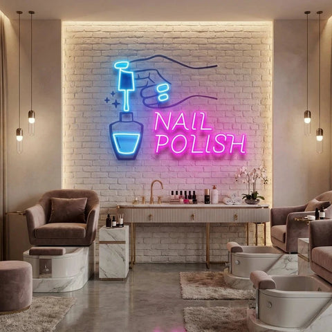 Nail Polish 1 Artwork Led Neon Sign Light, Nail Salon Decoration