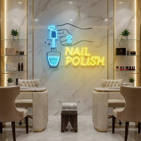 Nail Polish 1 Artwork Led Neon Sign Light, Nail Salon Decoration