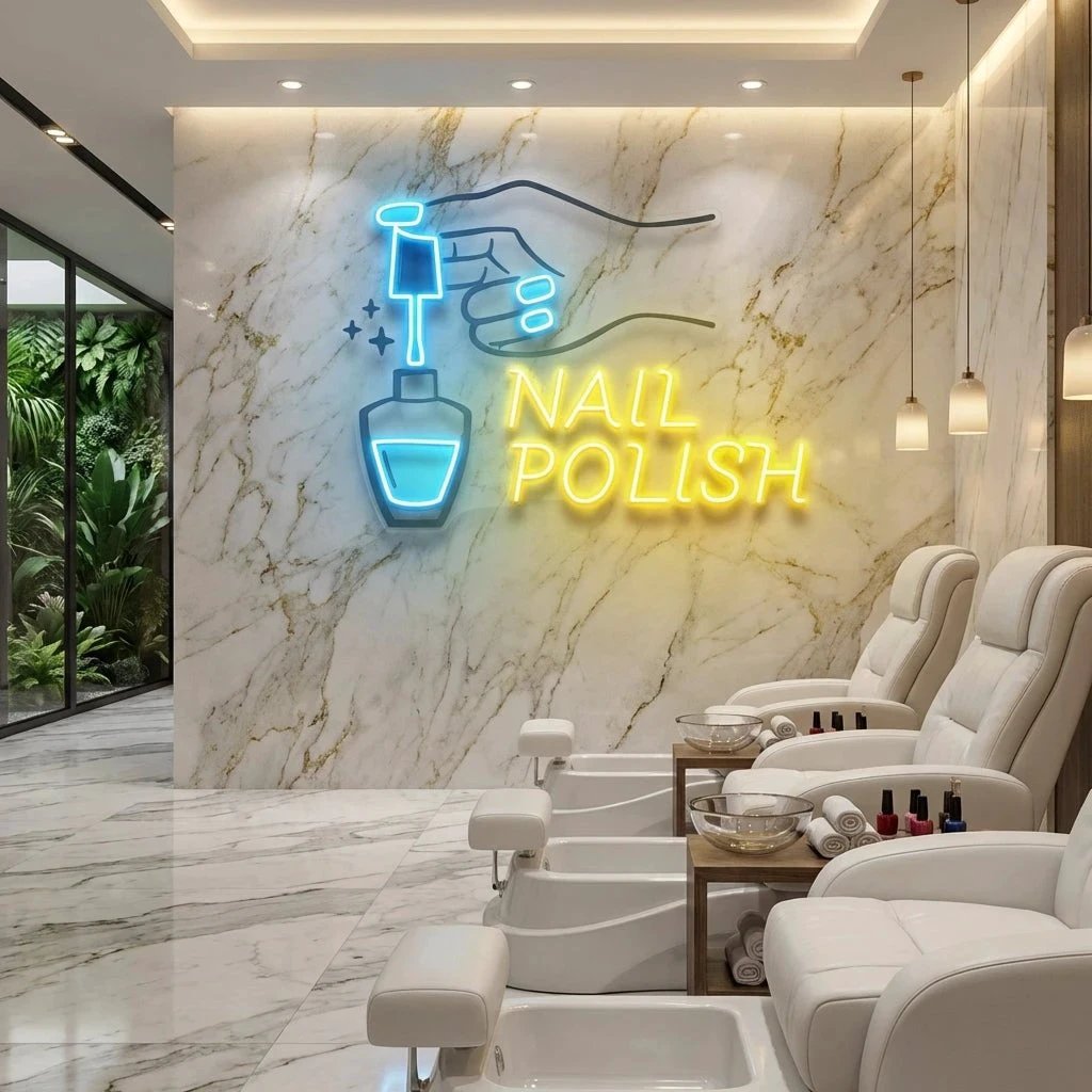 Nail Polish 1 Artwork Led Neon Sign Light, Nail Salon Decoration