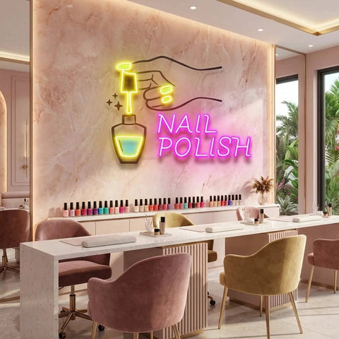 Nail Polish 1 Artwork Led Neon Sign Light, Nail Salon Decoration