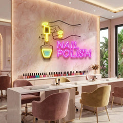 Nail Polish 1 Artwork Led Neon Sign Light, Nail Salon Decoration