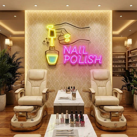 Nail Polish 1 Artwork Led Neon Sign Light, Nail Salon Decoration