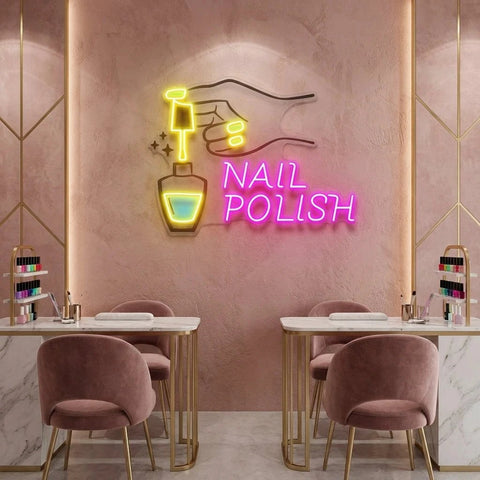Nail Polish 1 Artwork Led Neon Sign Light, Nail Salon Decoration