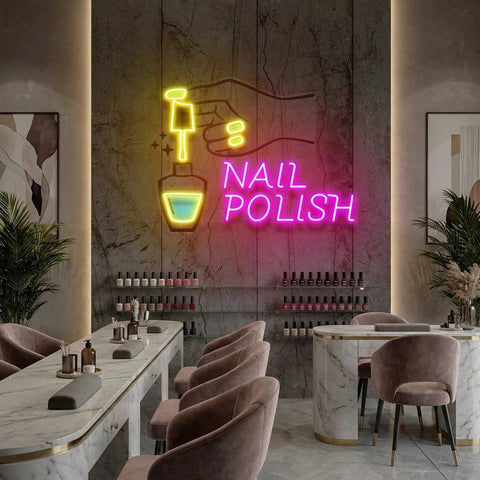Nail Polish 1 Artwork Led Neon Sign Light, Nail Salon Decoration