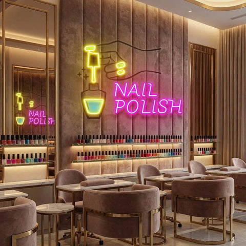 Nail Polish 1 Artwork Led Neon Sign Light, Nail Salon Decoration