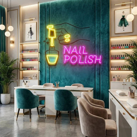 Nail Polish 1 Artwork Led Neon Sign Light, Nail Salon Decoration